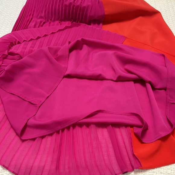 CUSHNIE X Target satin dress sleeveless lined pleated skirt pink red size 12 NEW - Picture 9 of 12